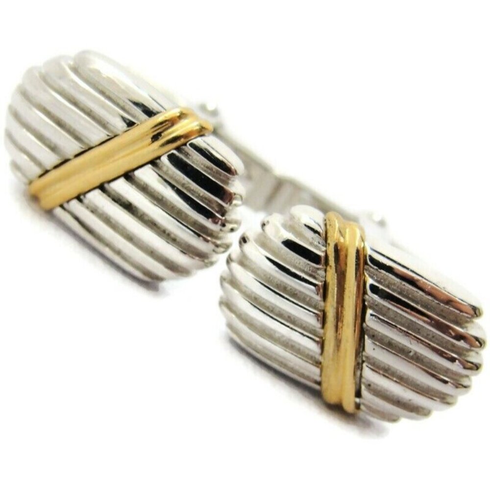 Elegant DB Sterling Silver and 14K Yellow Gold Cufflinks 15.53 Grams